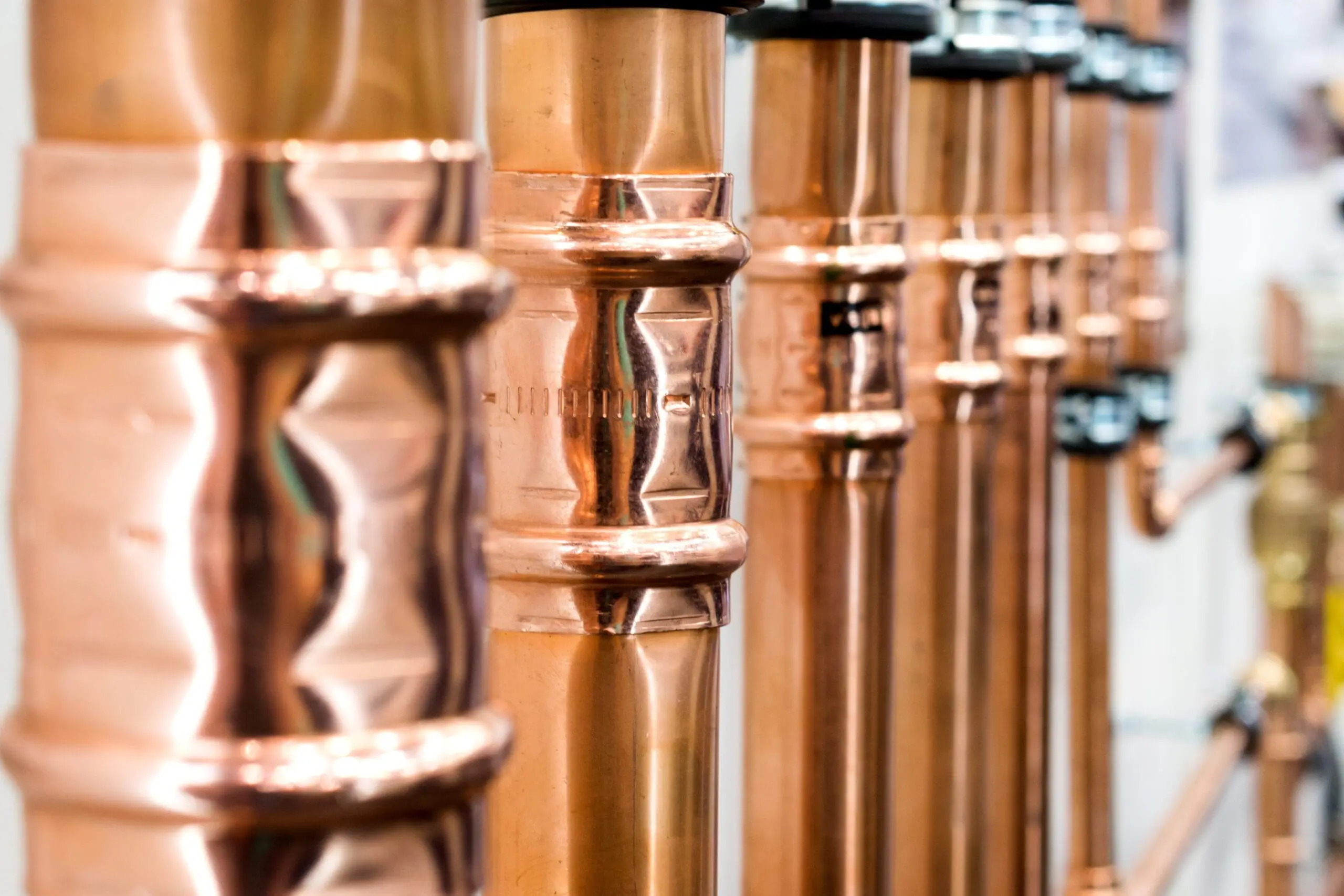 Brilliant,New,Copper,Pipes.,Connection,Of,Copper,Pipes,Blooming,Fitting.